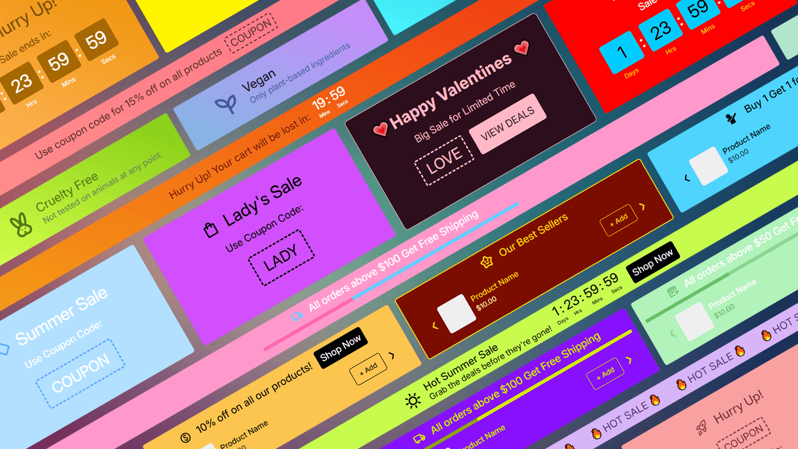 carousle marquee and static multi announcements banners