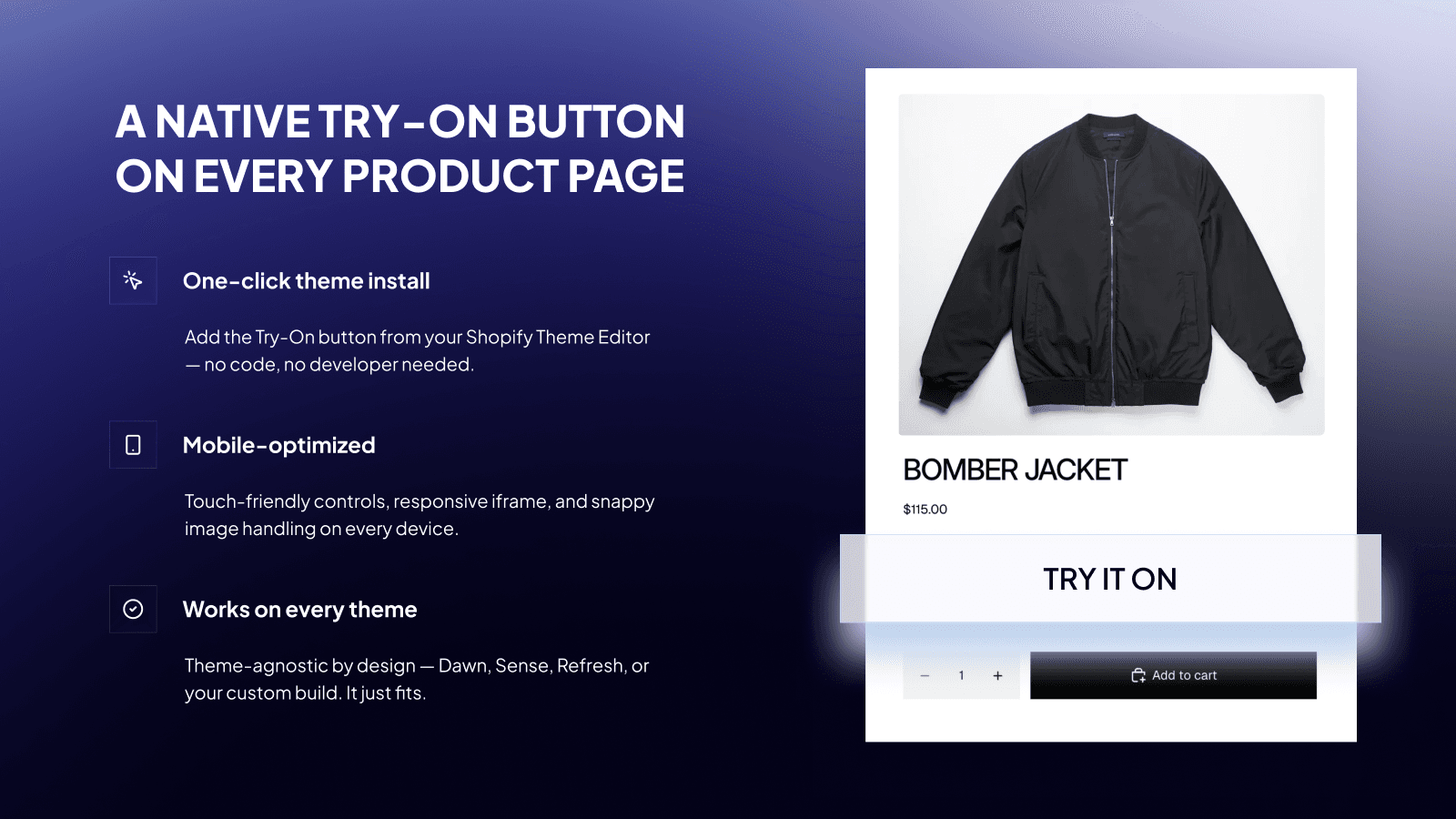 Tryon button widget