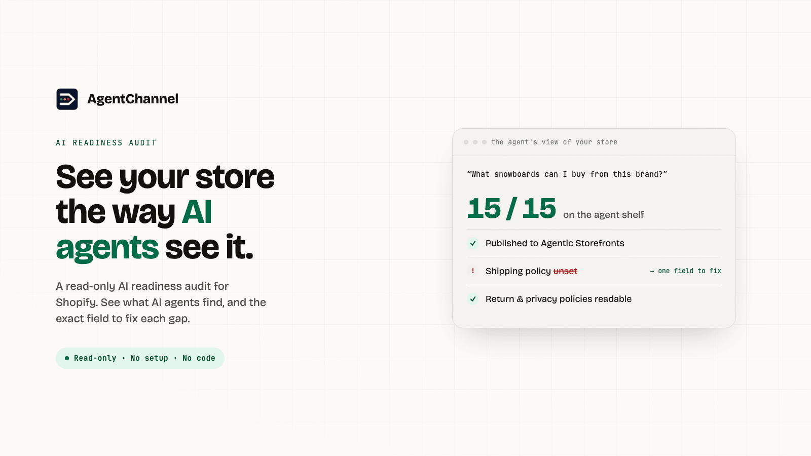 An AI agents view of a store's agentic readiness