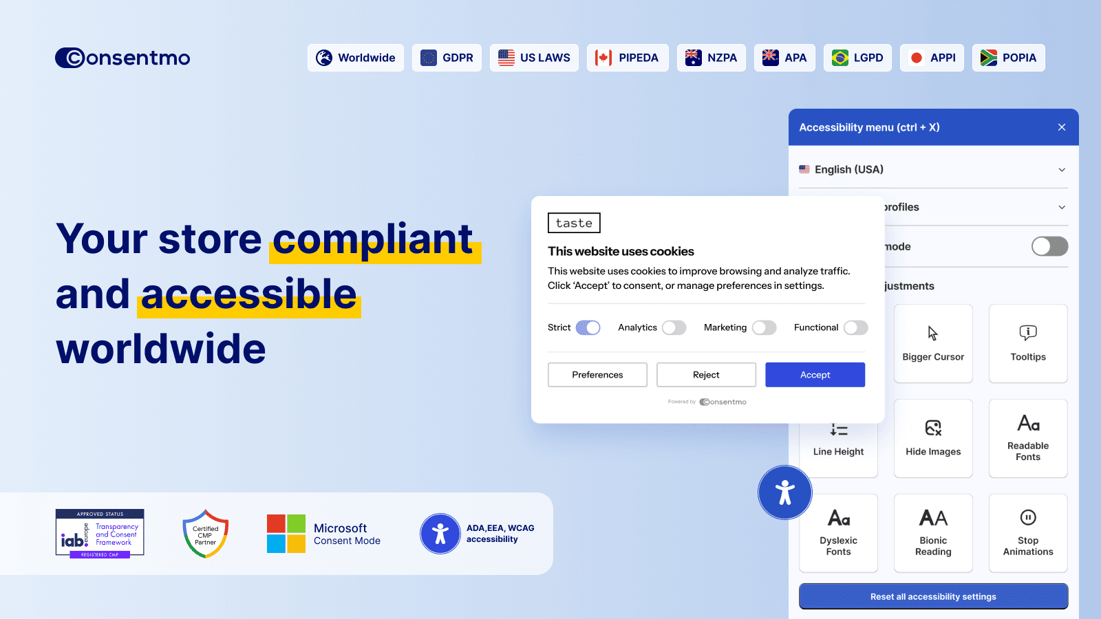 Consentmo app GDPR Compliance and Accessibility