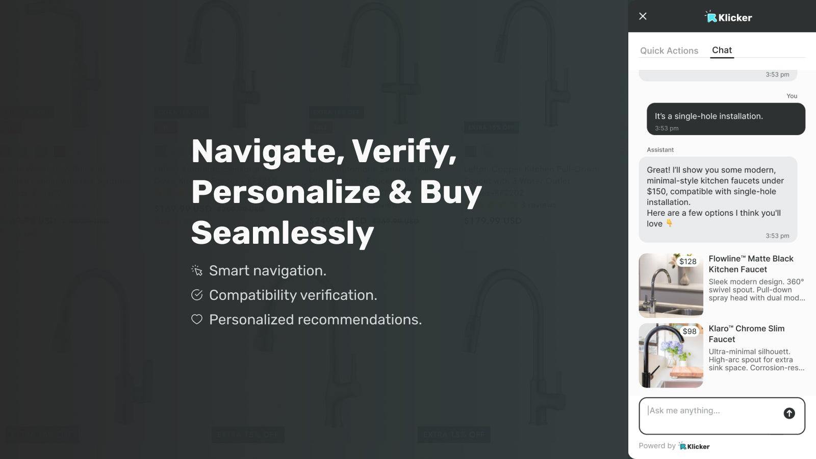 Navigate, verify, personalize & buy seamlessly