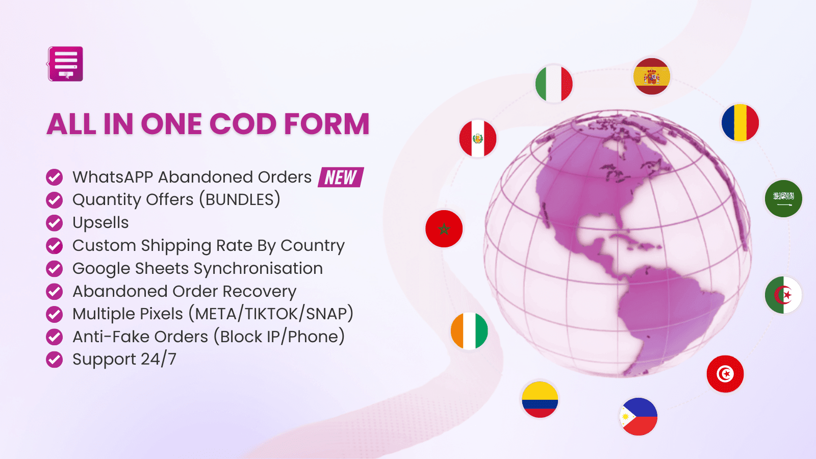 All in one cash on delivery Form COD Checkout