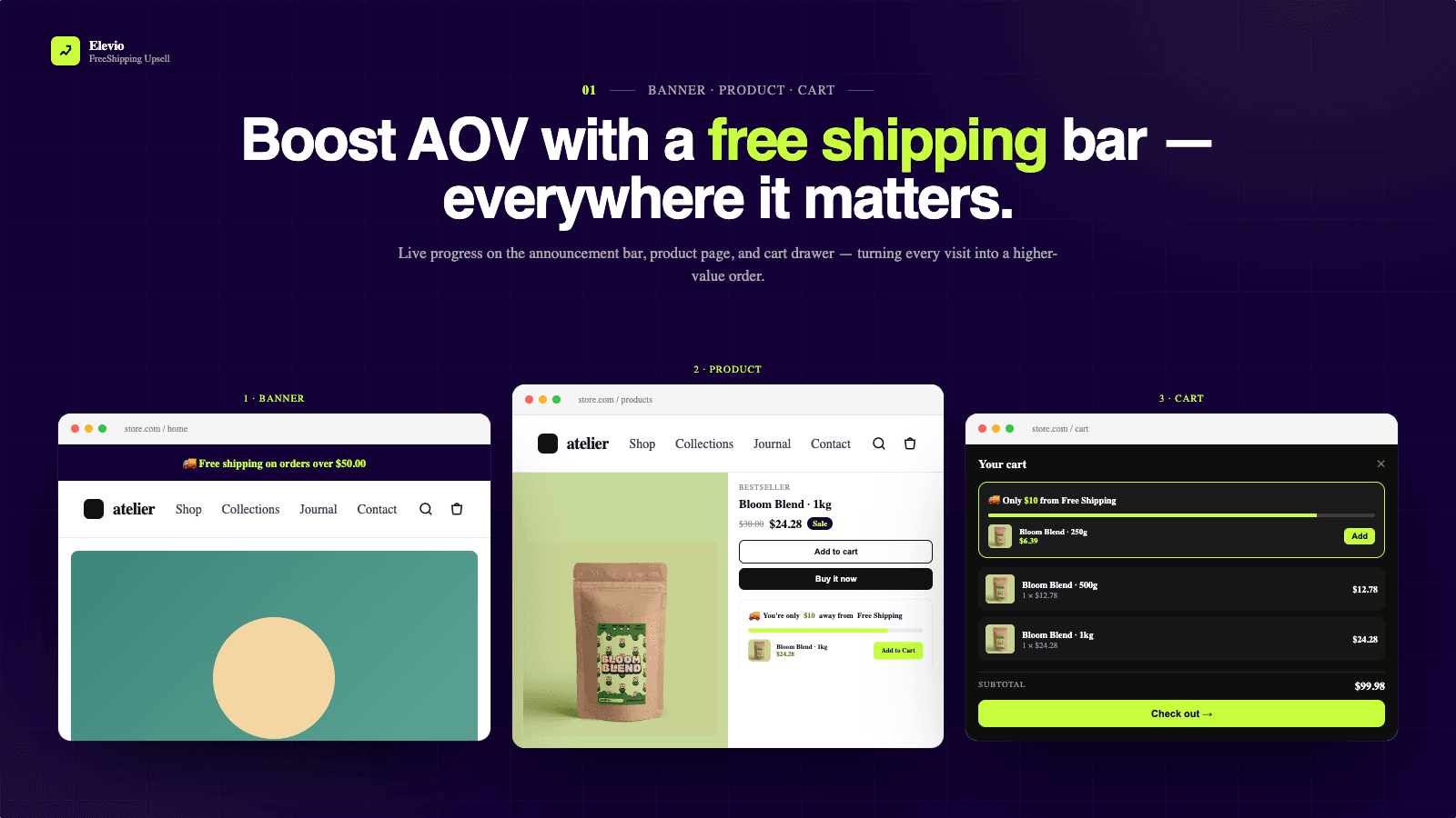 Elevio : FreeShipping Upsell