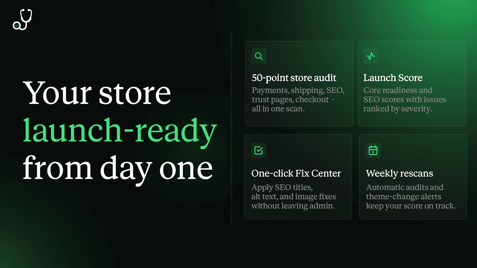 Launch Doctor app features overview for stores
