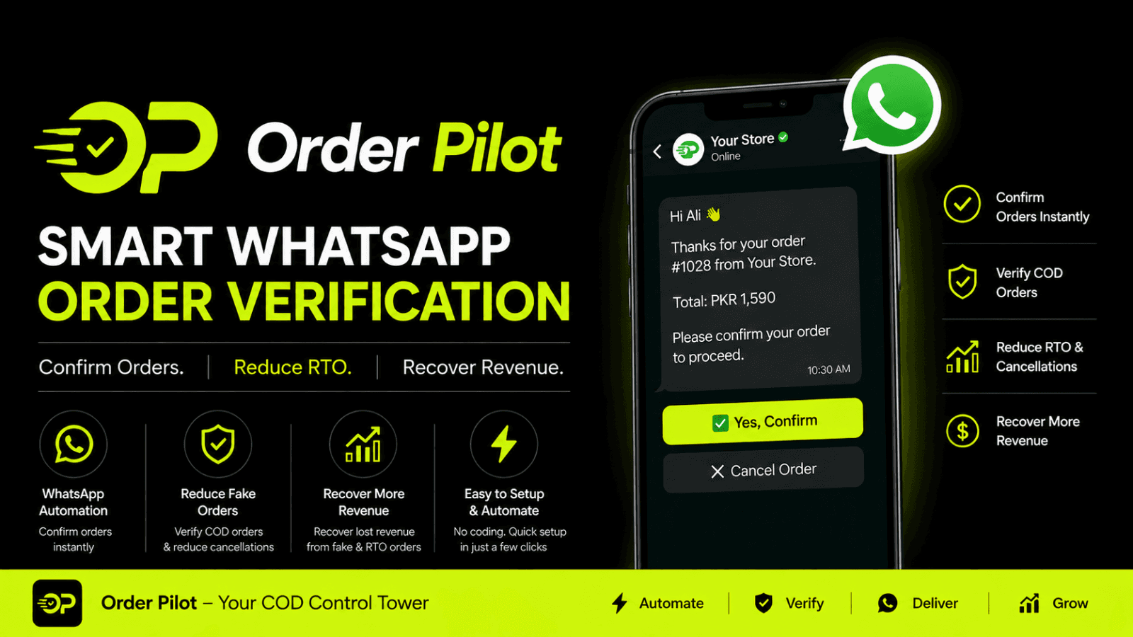 Order Pilot - Smart Whatsapp COD Verfication