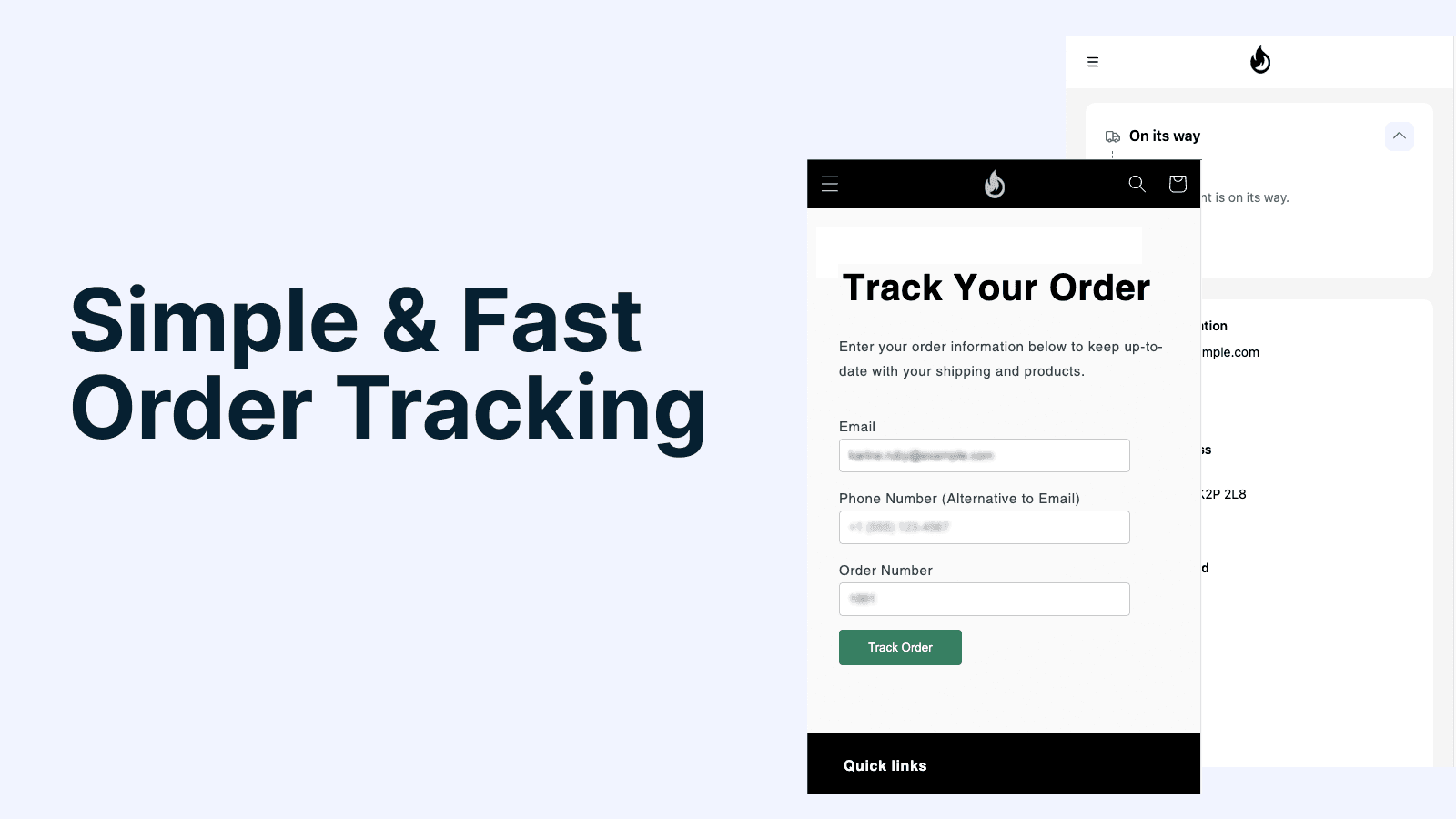 Simple & Fast Order Tracking