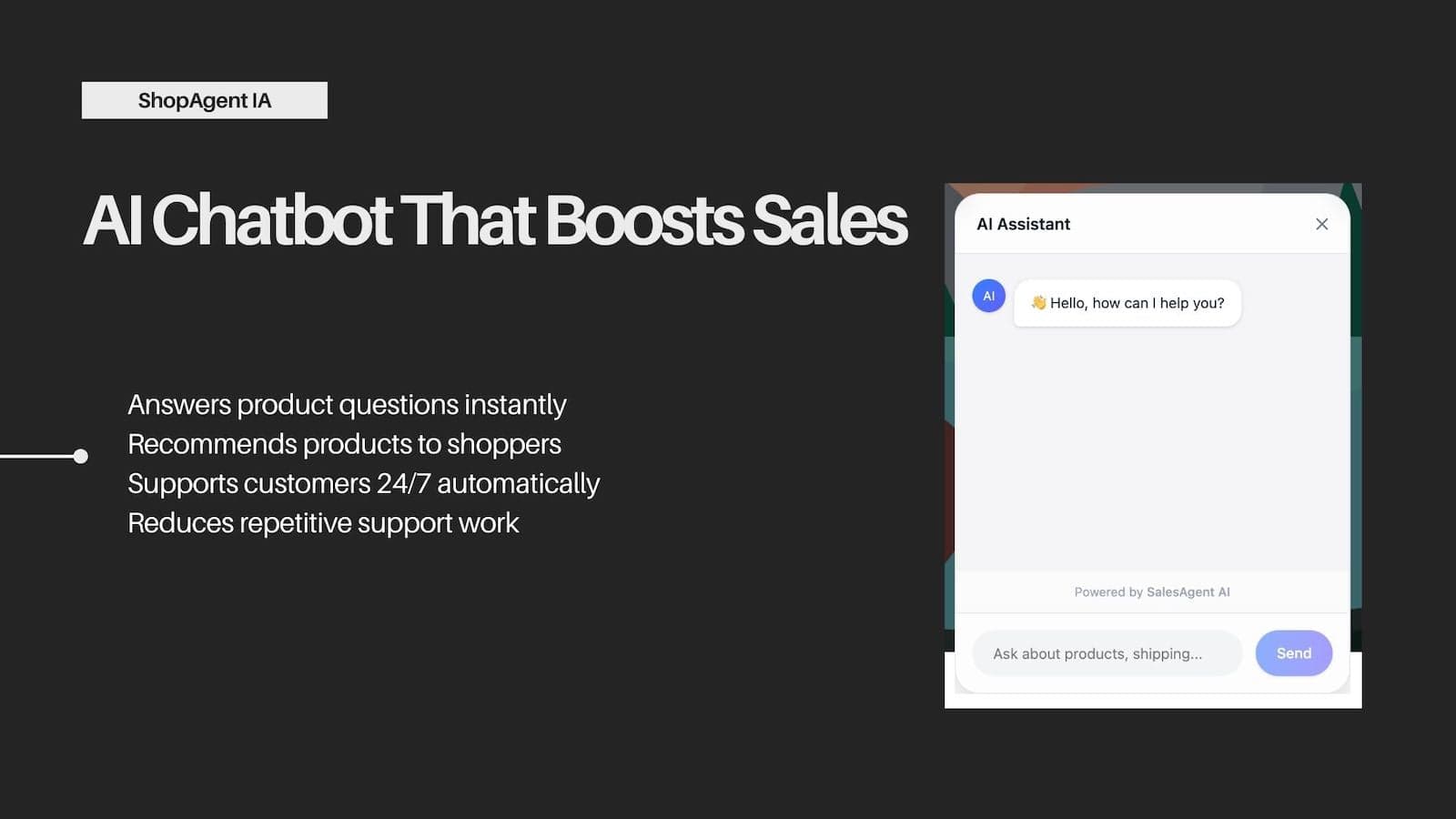 Chatbot answering product questions on a storefront page