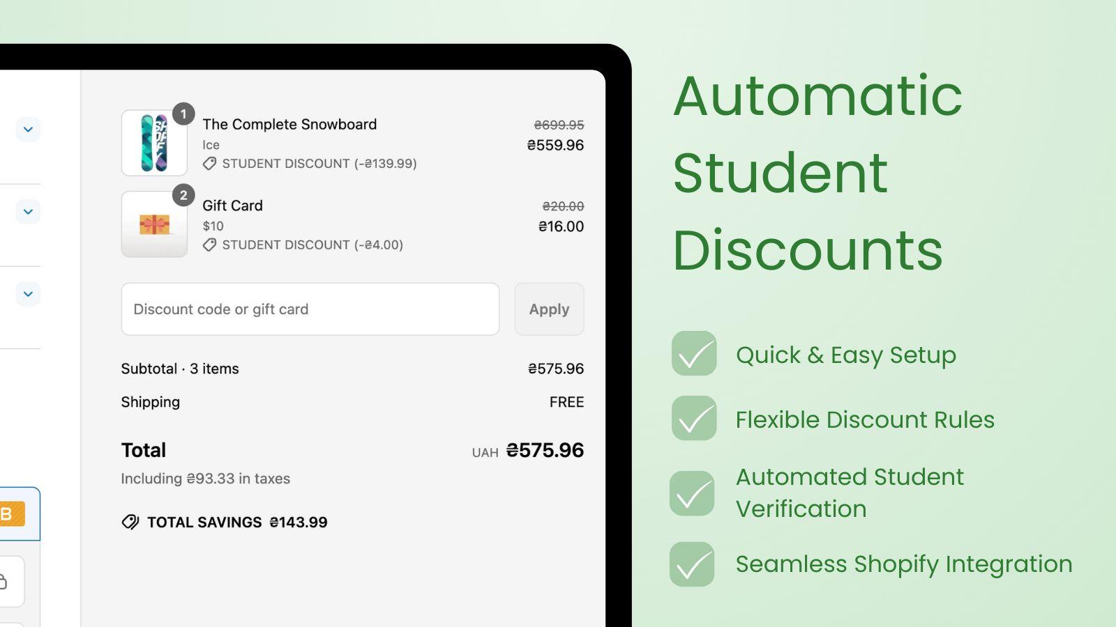 Screenshot of app admin with discount and verification settings.