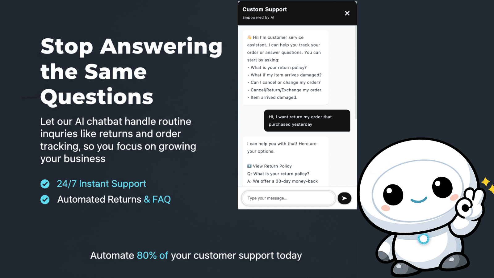 Save your time with our agentic chatbot