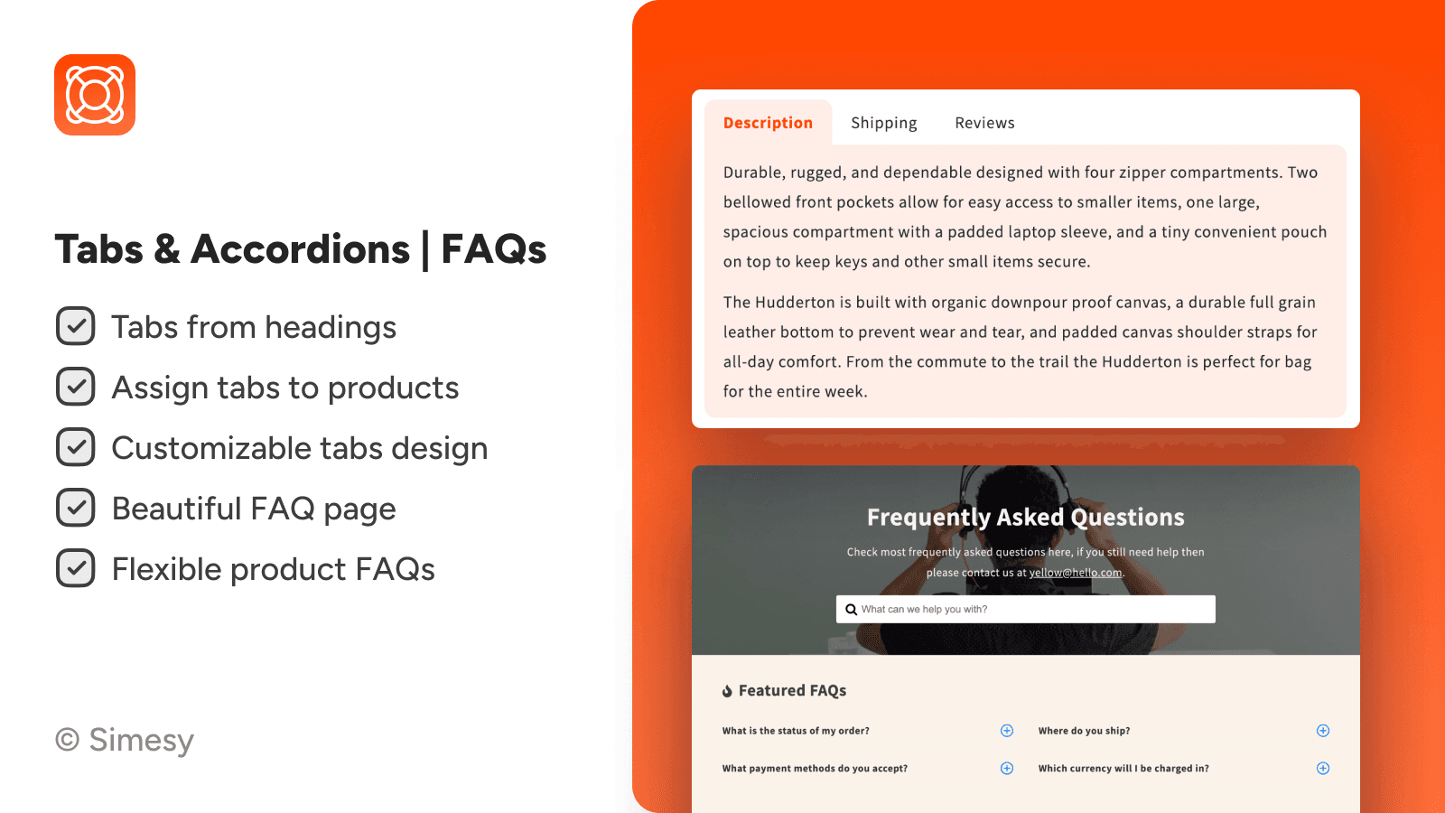 Product Tabs Accordions and FAQs