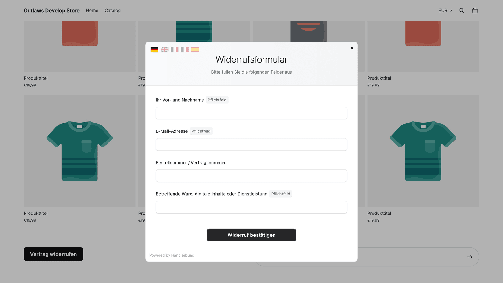 Widerruf Manager