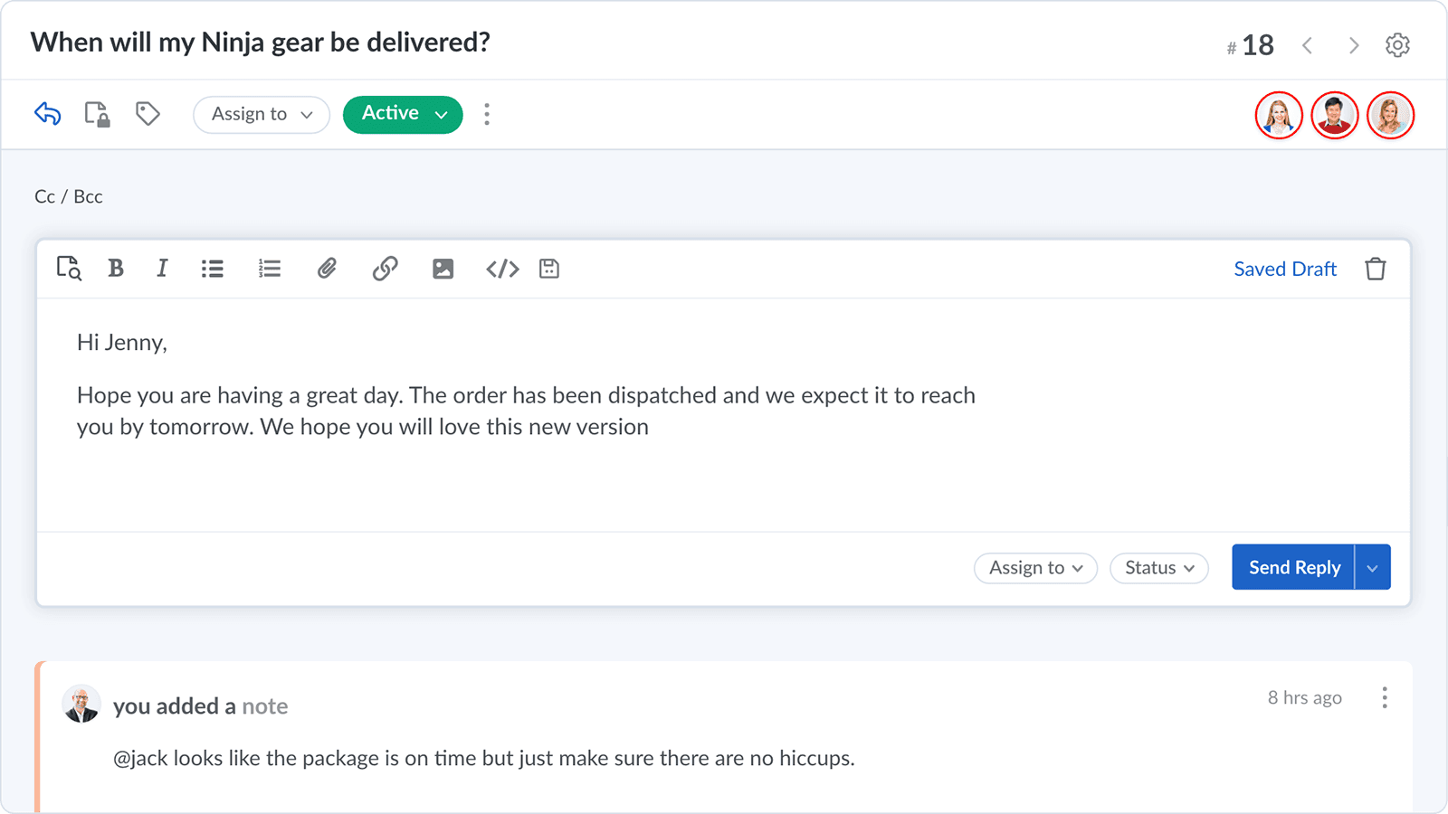 Helpdesk - a simple interface that's easy to start working on.