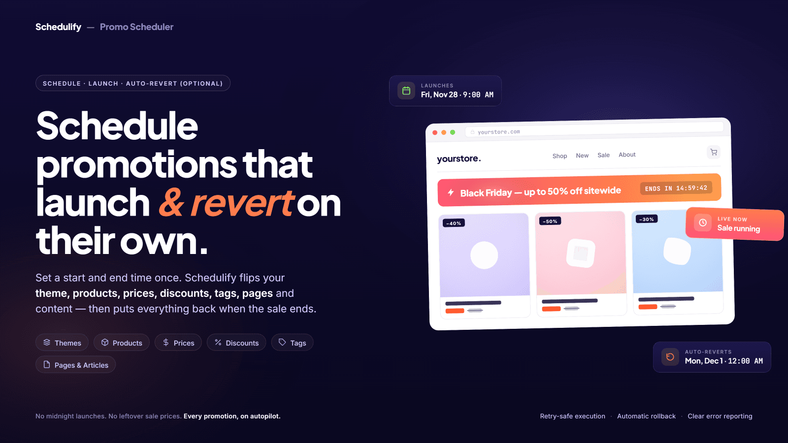 Schedule promotions that launch and revert on autopilot