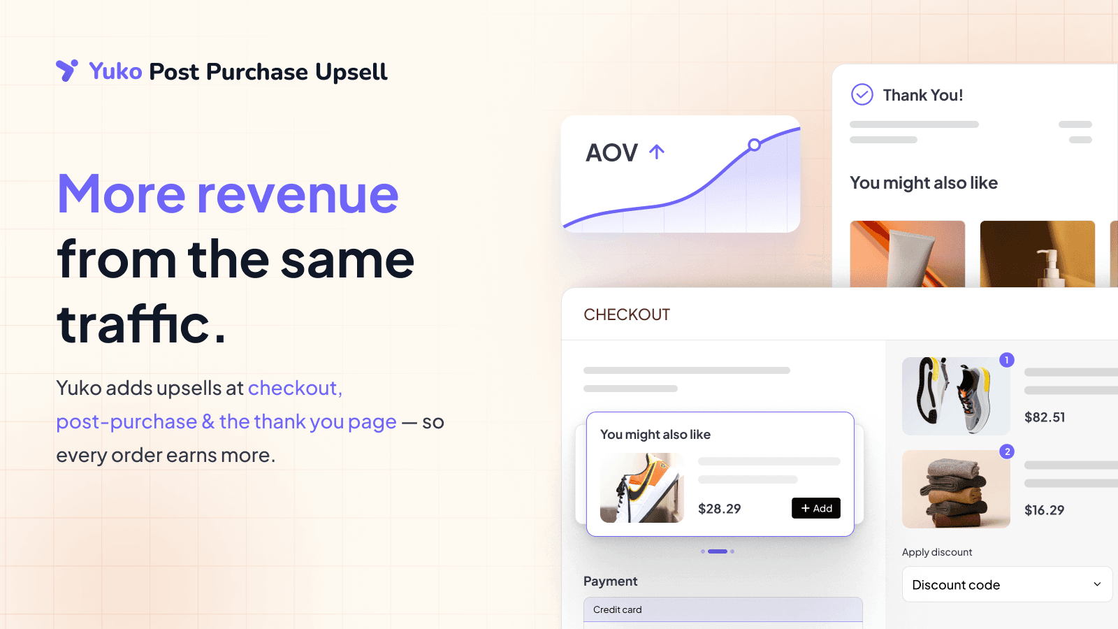 Yuko Post Purchase Upsell for Shopify