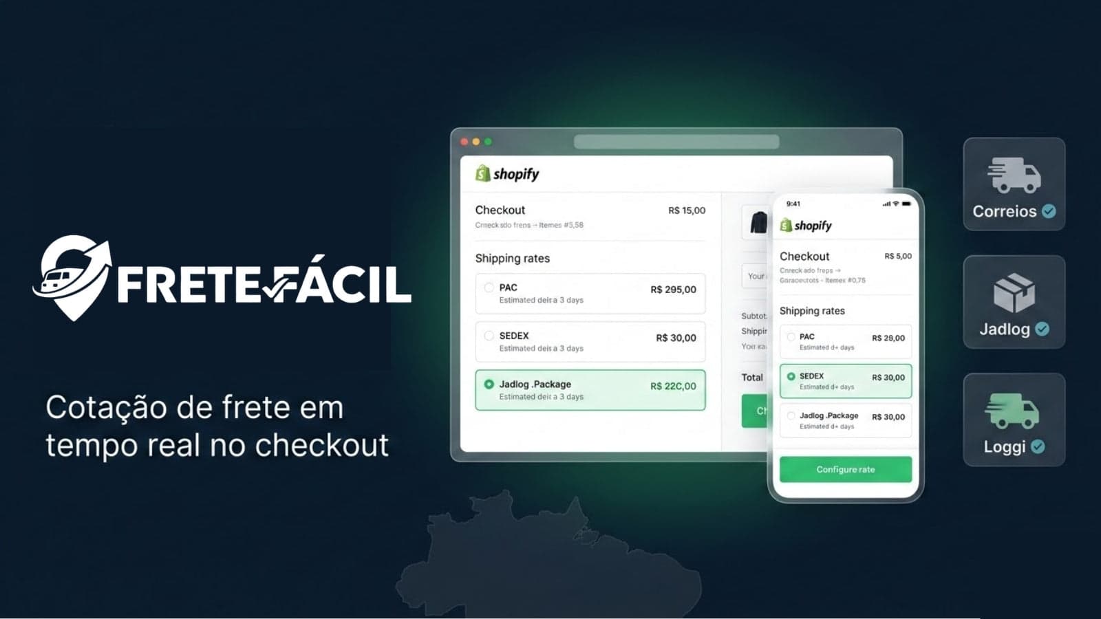 Frete Fácil: cotação de fretes no checkout Shopify