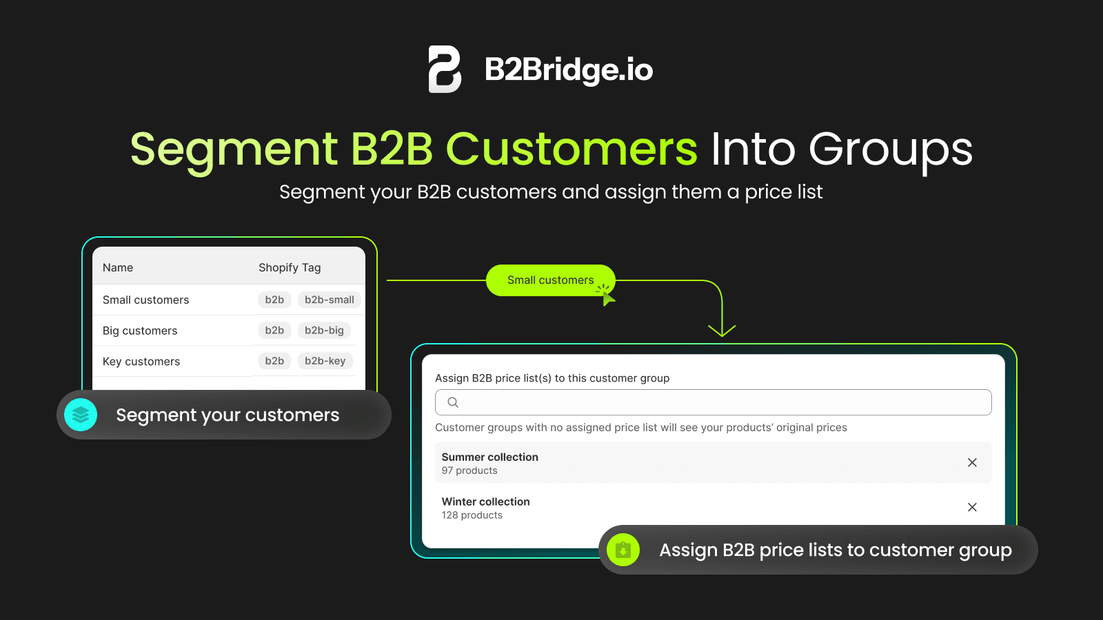 Segment B2B customers and set specific prices to customer group
