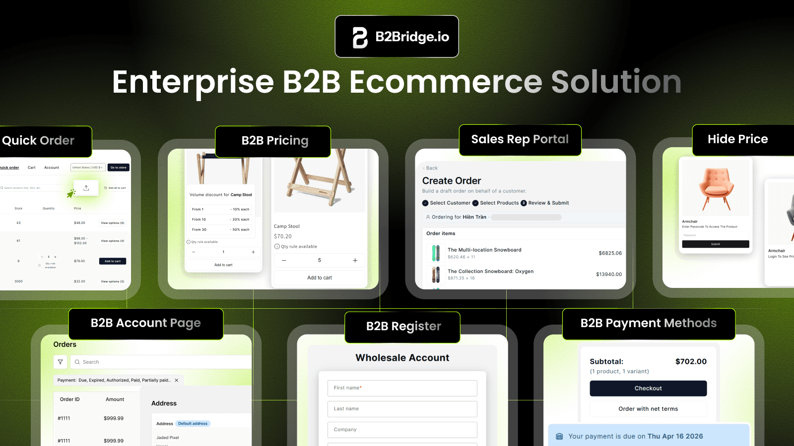b2bridge.io b2b ecommerce solution for shopify stores