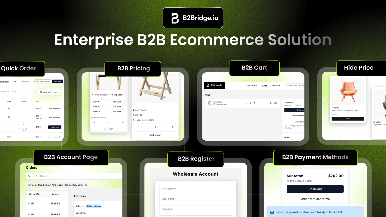 b2bridge.io b2b ecommerce solution for shopify stores