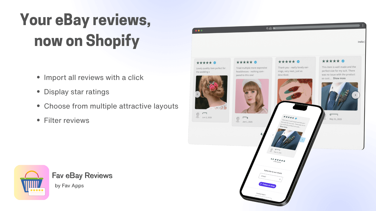 Your eBay reviews, now on Shopify