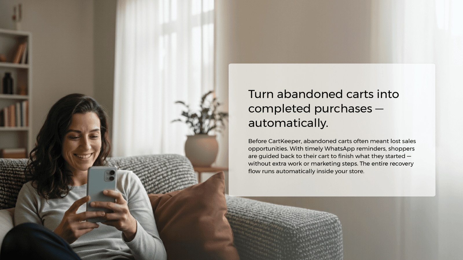 This screenshot showcases CartKeeper’s influence on the shop.