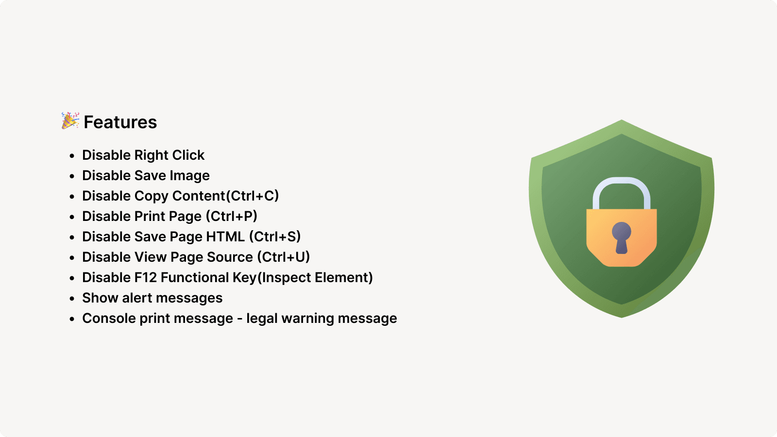 EmbedEasy-Copyright protector Features