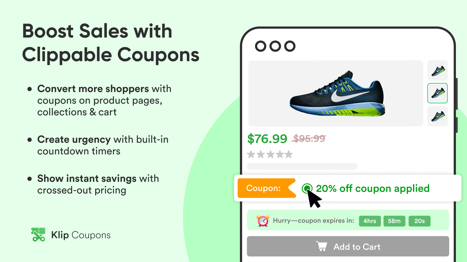 Boost sales with clippable product page coupons & cart discounts