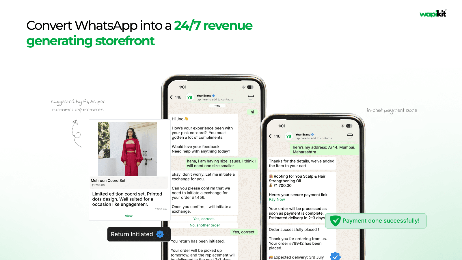 Convert WhatsApp into a 24/7 revenue generating storefront