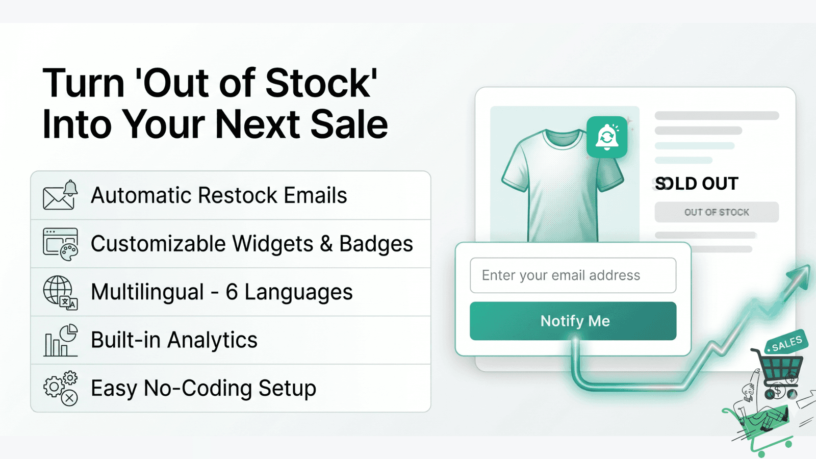 Notify customers automatically when products are back.