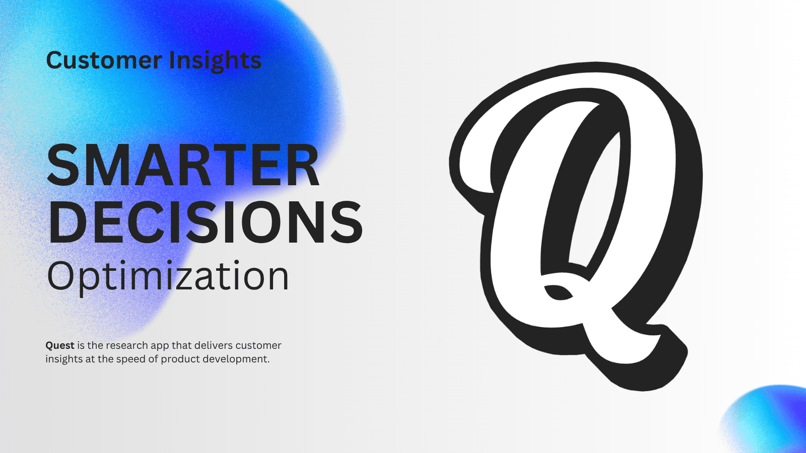 Quest – Smarter Decisions, Customer Insights Banner