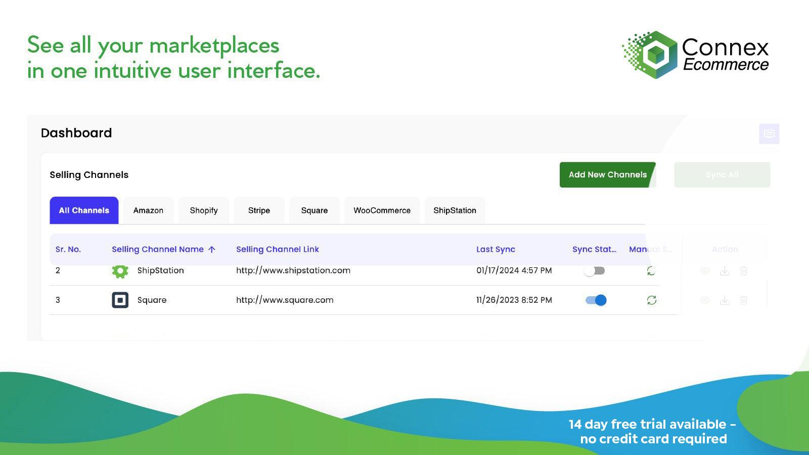 See all your marketplaces in one intuitive user interface.