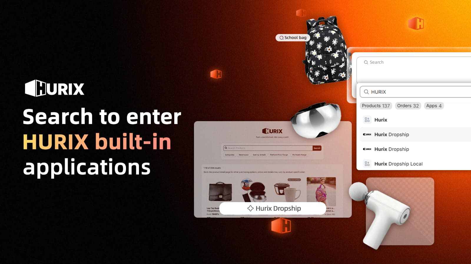 Search to enter HURIX built-in applications