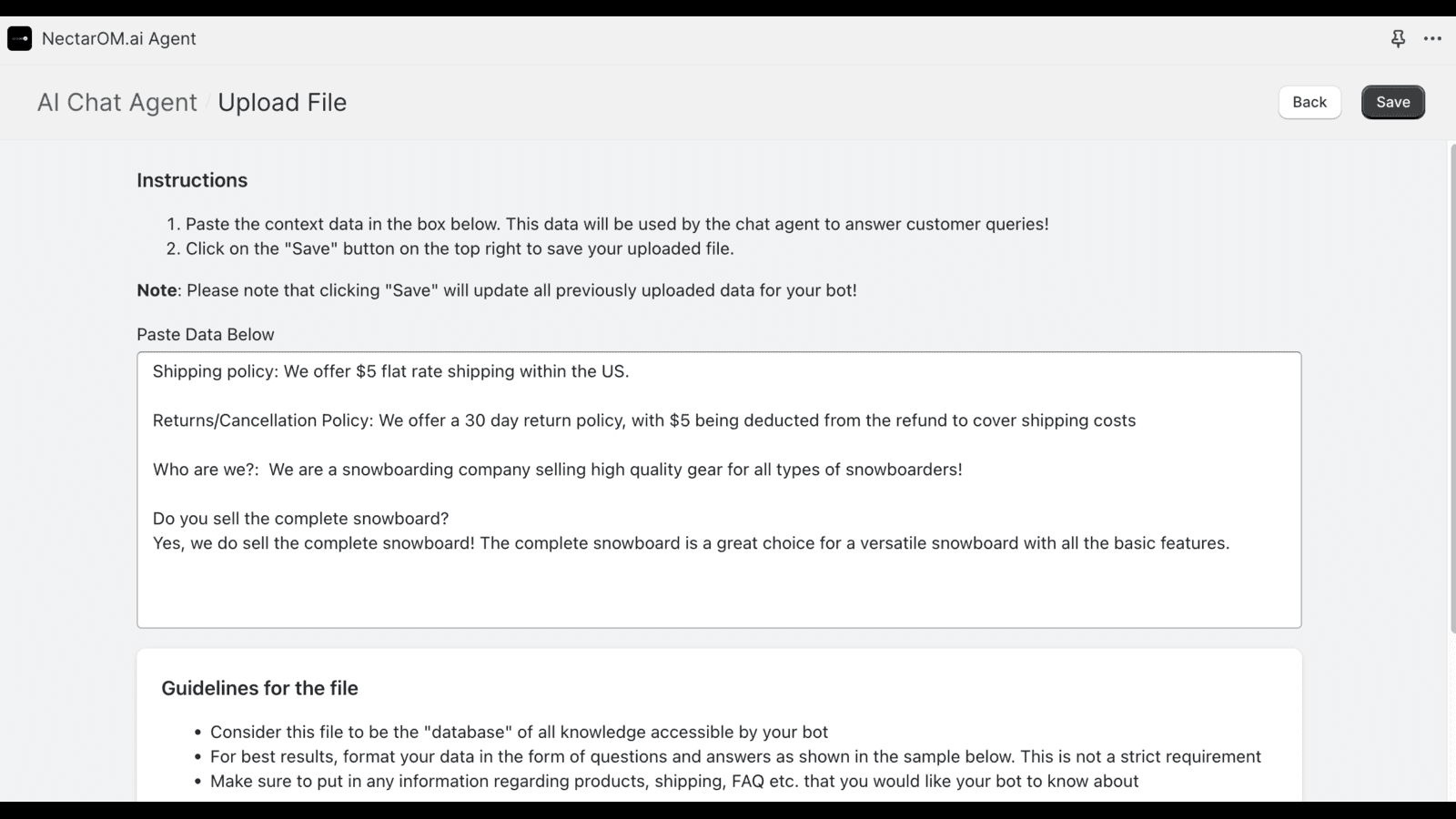 Upload FAQ Data