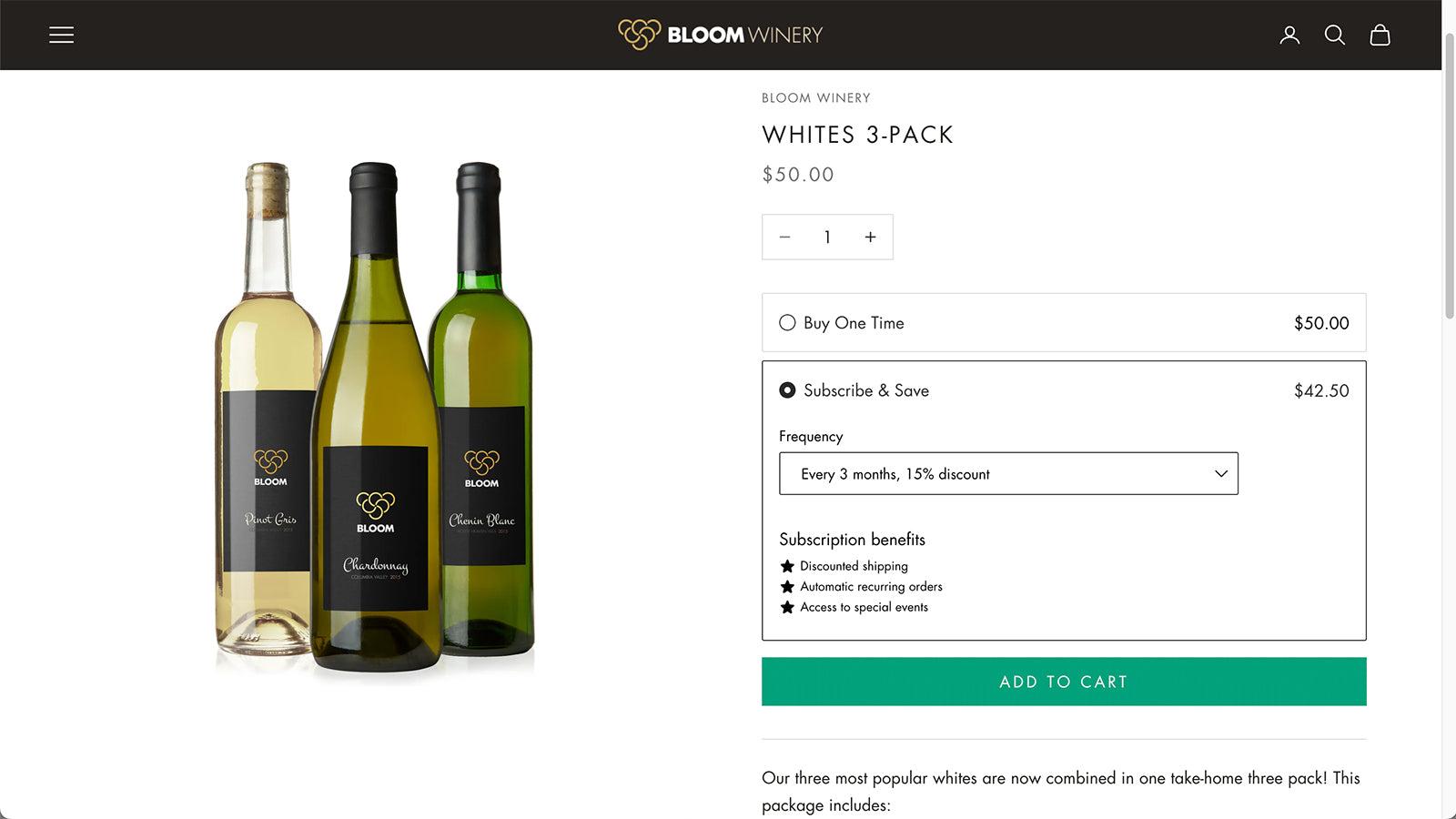 Subscription product interface