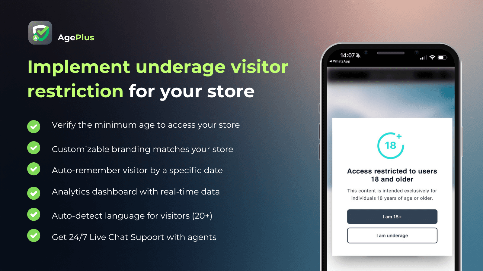 Customizable age gate popup for age-restricted product stores