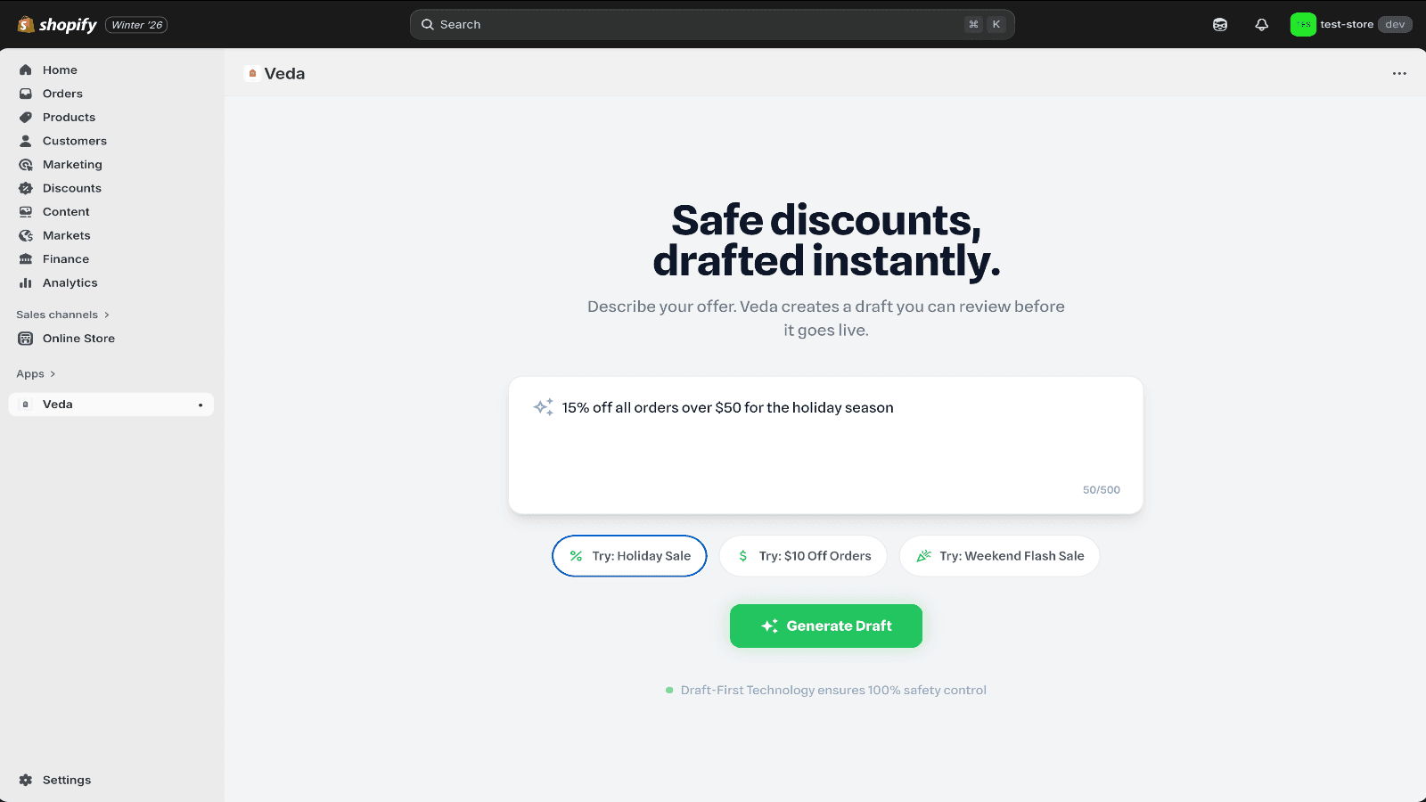 Create discounts using natural language