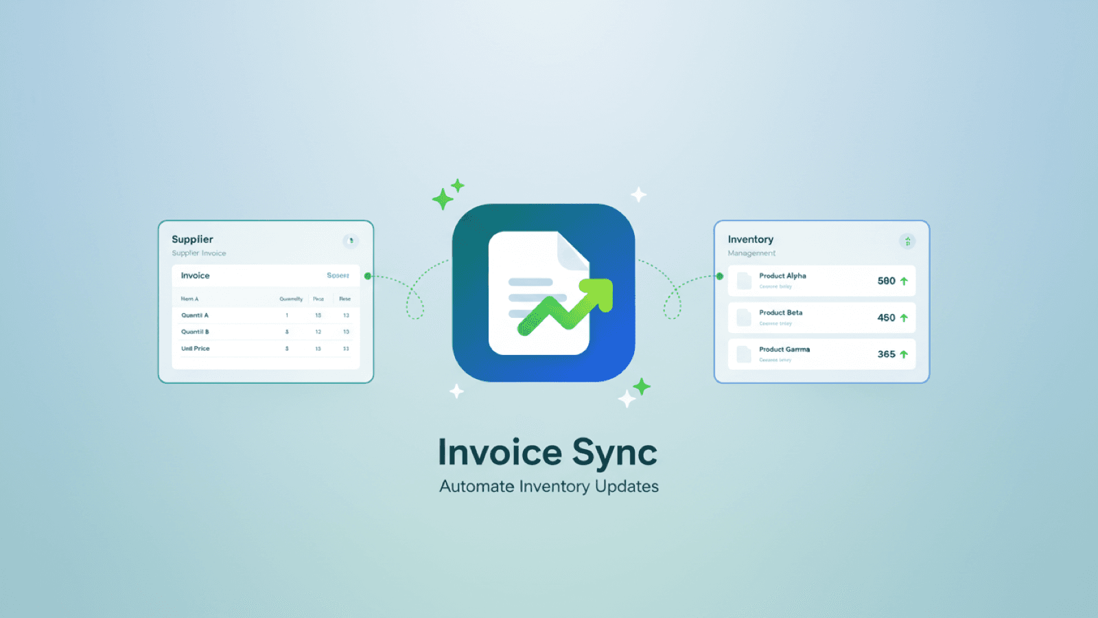 Invoice Sync feature image showing invoice to inventory workflow
