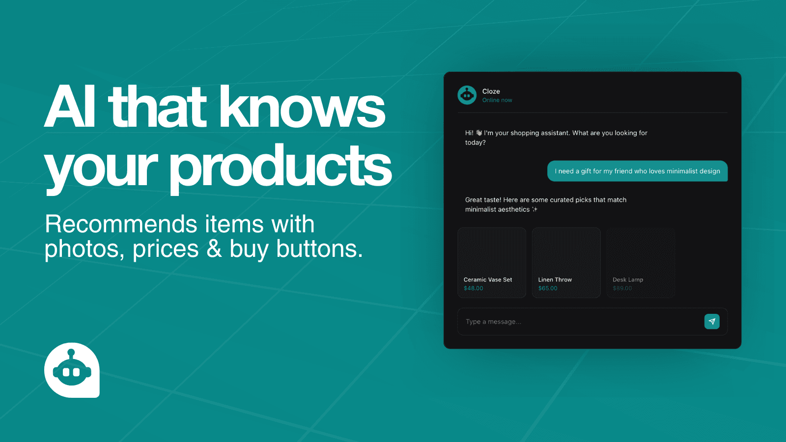 Ai Assistant Sync to your Products - Screenshot Shopify Cloze
