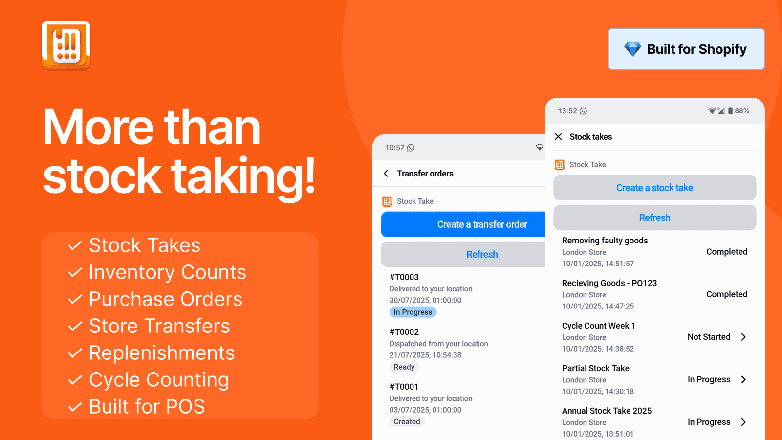 More than stock takes, inventory counts, transfers & POs