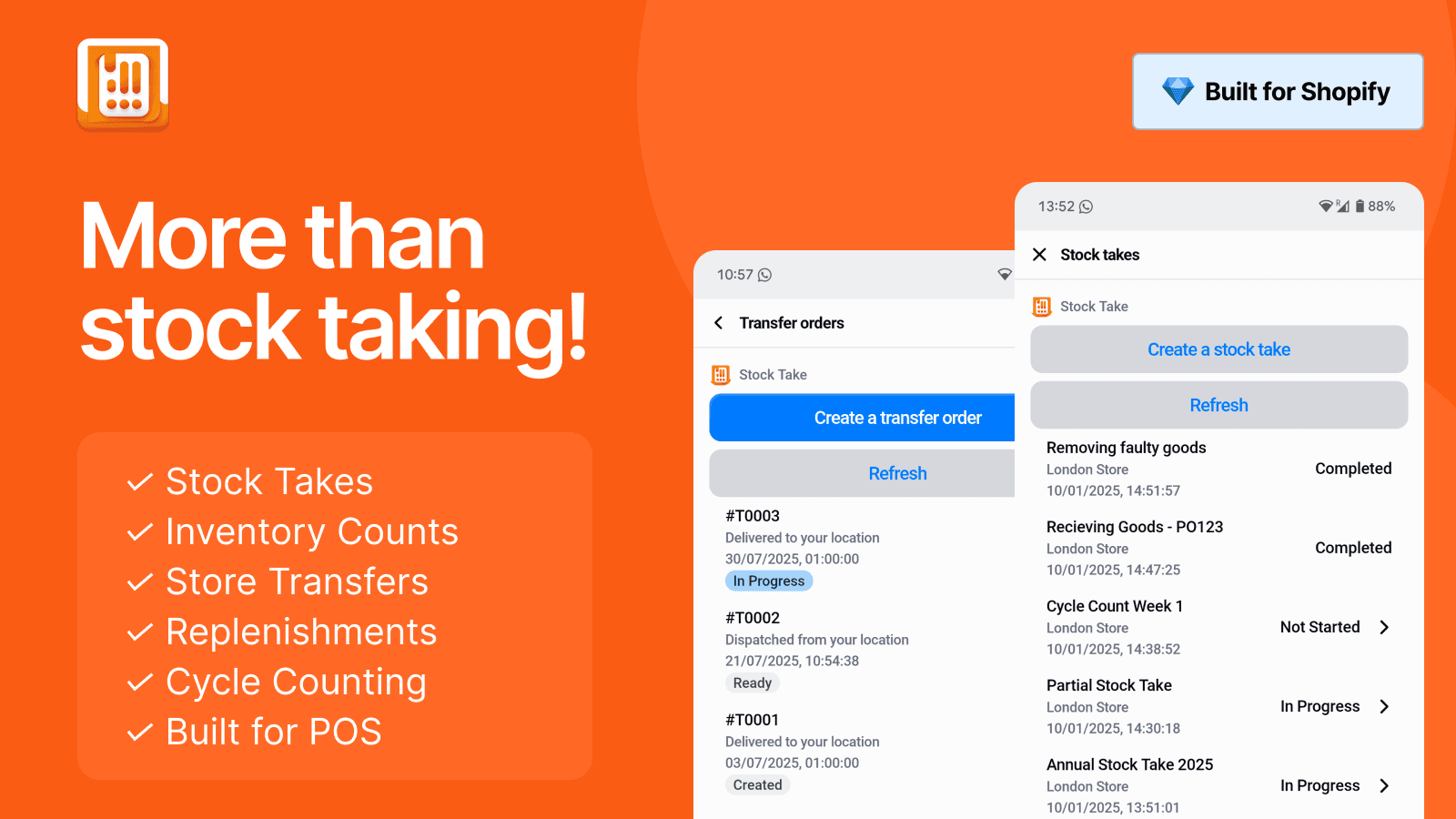 More than stock takes, inventory counts, transfers & replenish