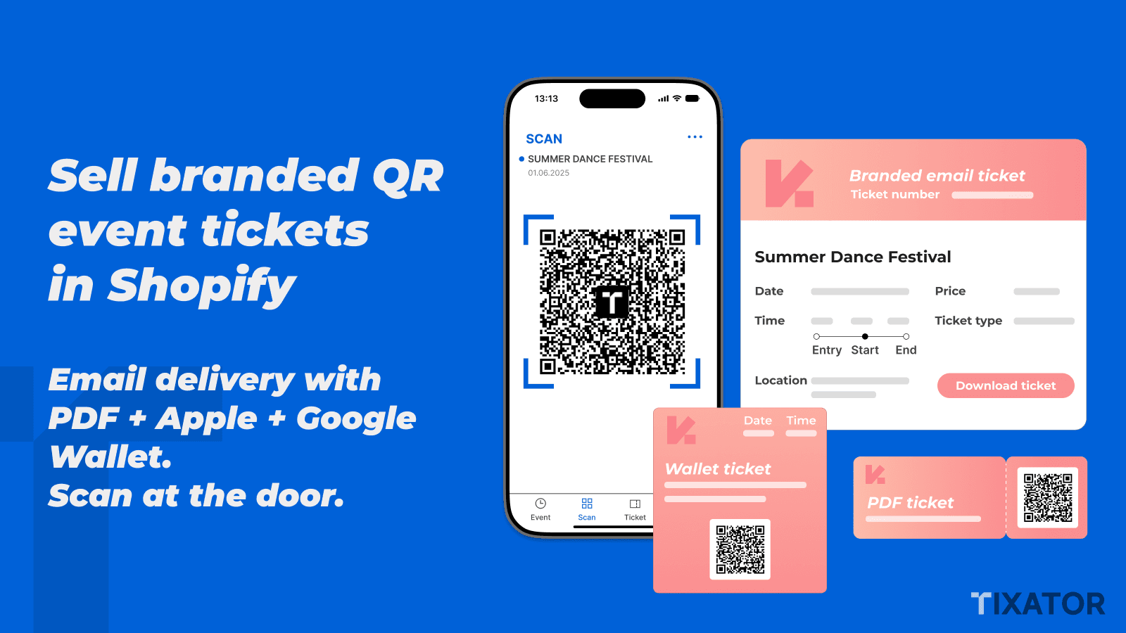 Sell branded QR event tickets in Shopify