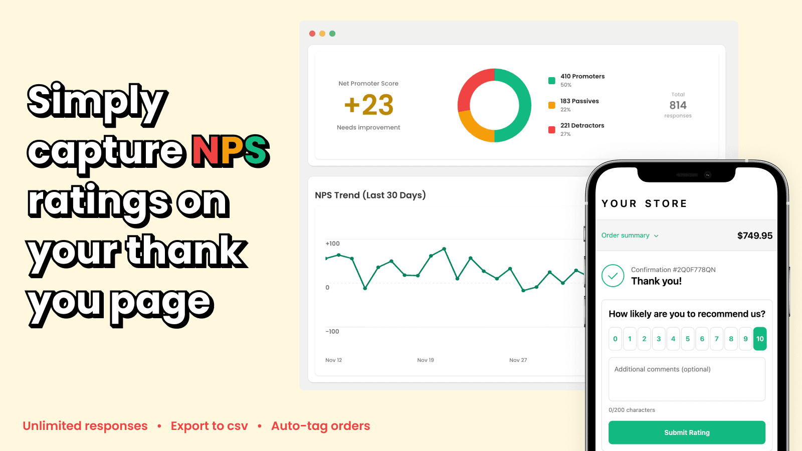 Simple NPS Survey for your Thank You Page