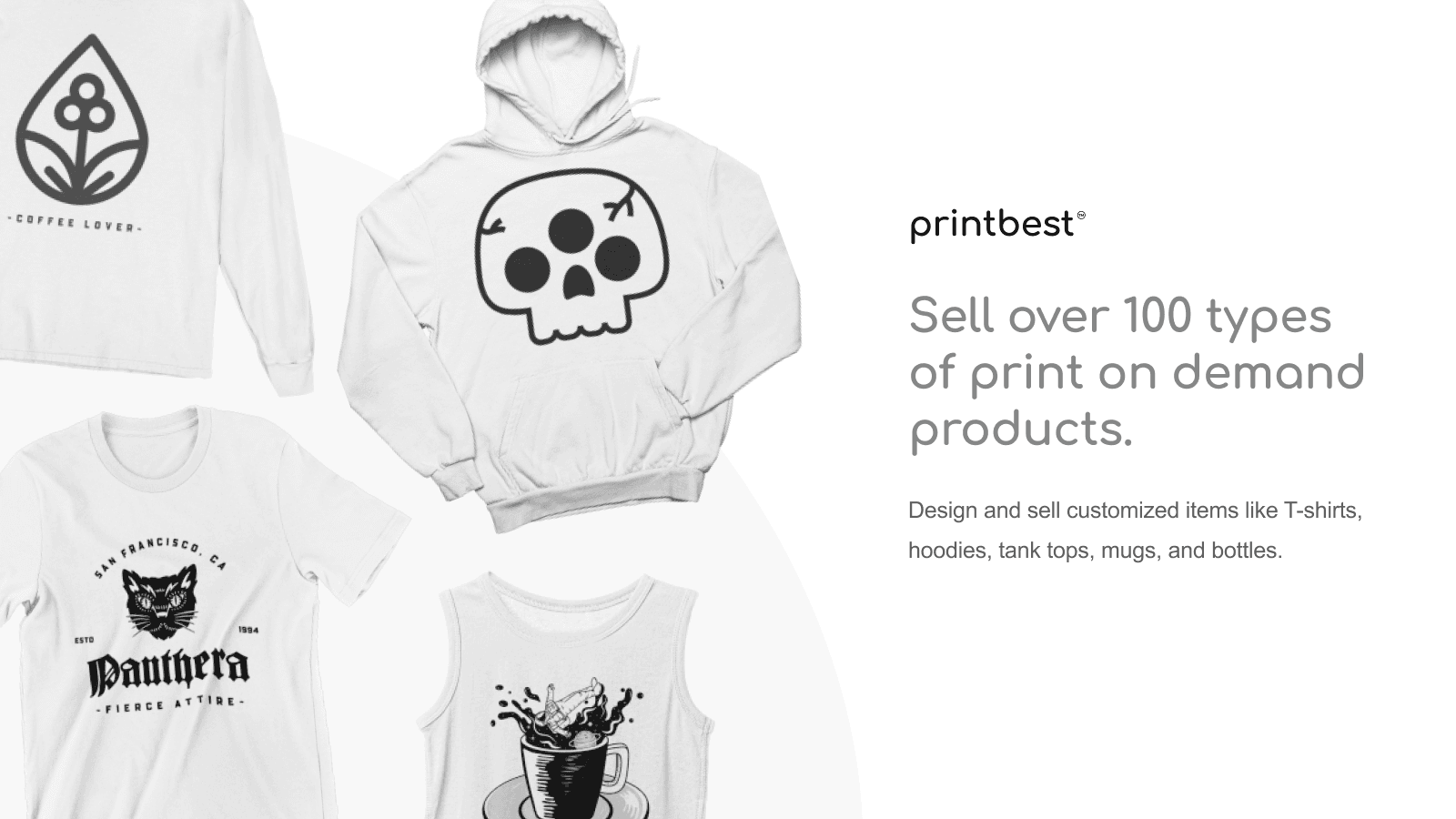 Sell over 100 types of print on demand products