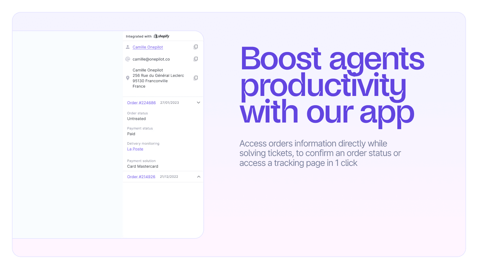 Boost agents productivity