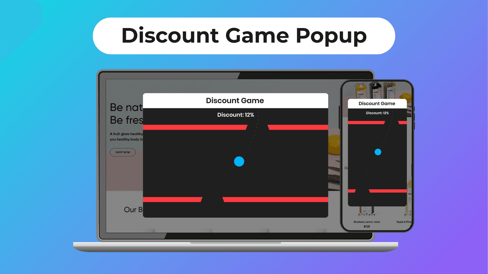 Interactive gamified discount game popup