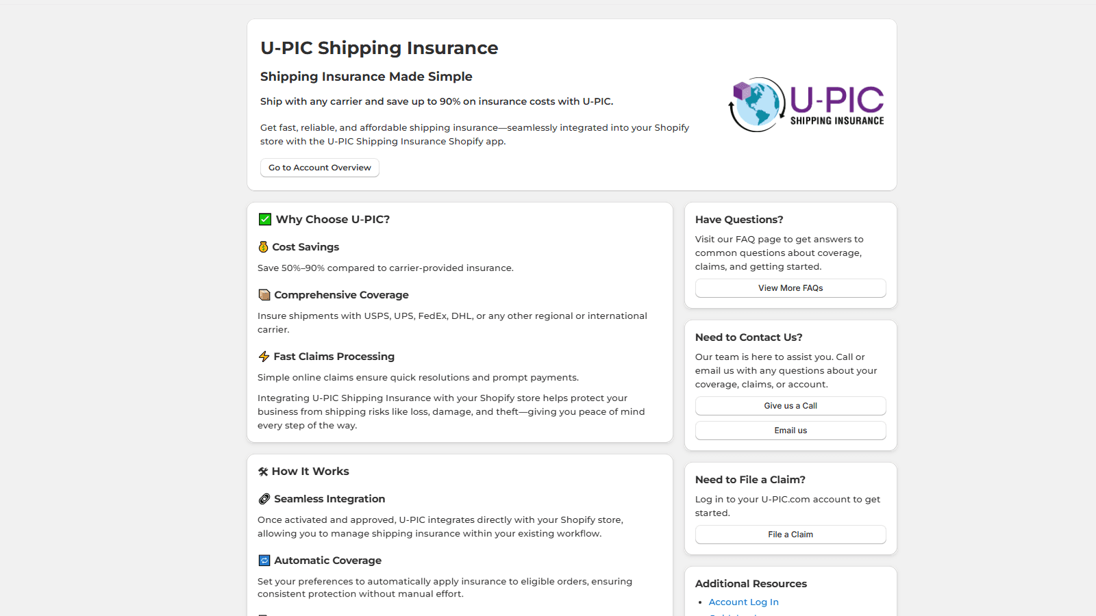 Welcome to U-PIC – Shipping Insurance Made Simple.