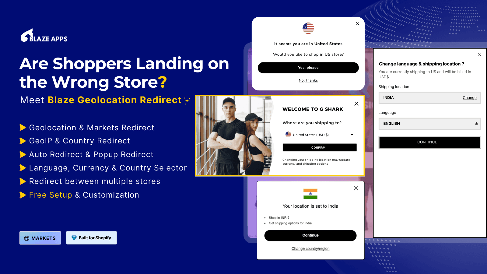Blaze geolocation market & country redirect with geo ip