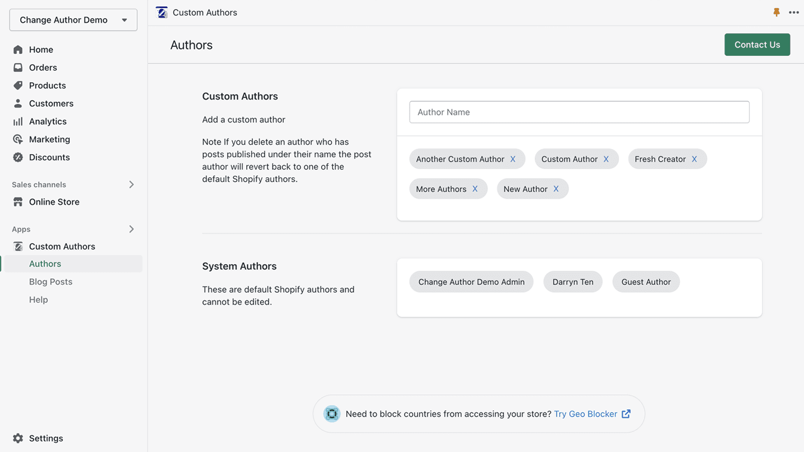 Easily configure multiple custom authors