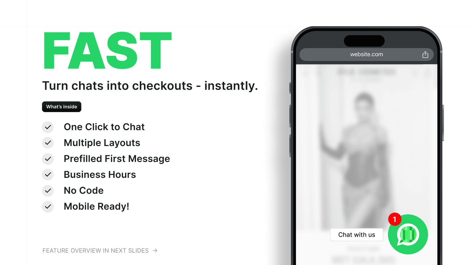 FAST chat button message with a chat provider