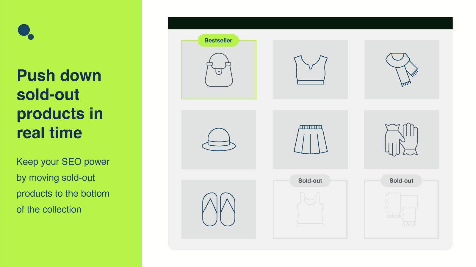 Works in real time - push down out of stock