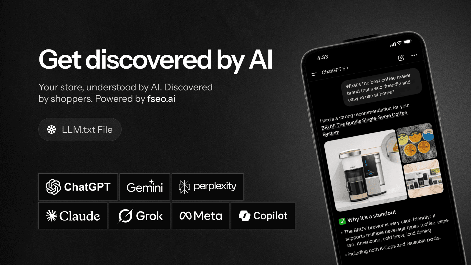 create llms.txt file for shopify store's AI visibility
